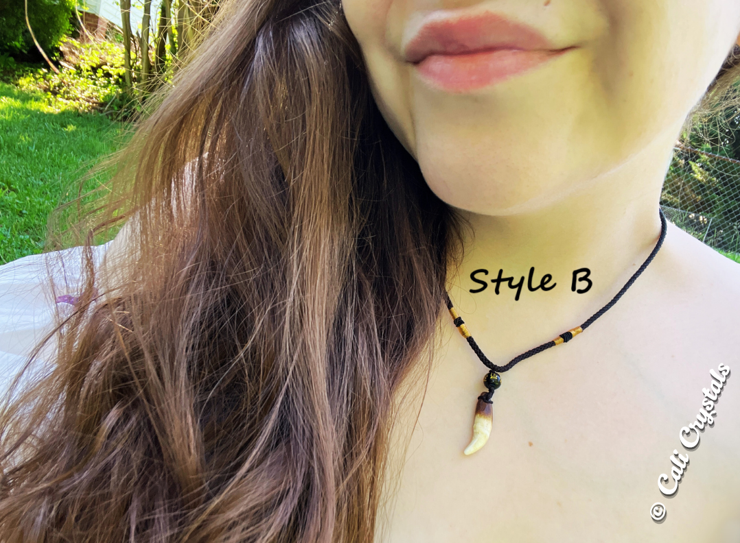 Real Coyote Tooth Necklace with Adjustable Cord