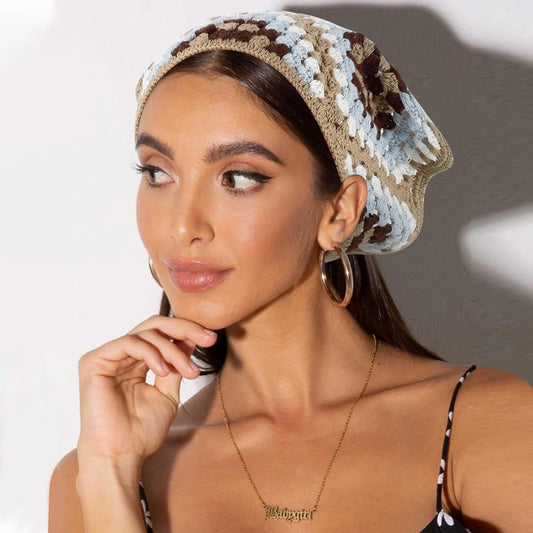 Vintage Style Granny Square Crochet Hair Bandana