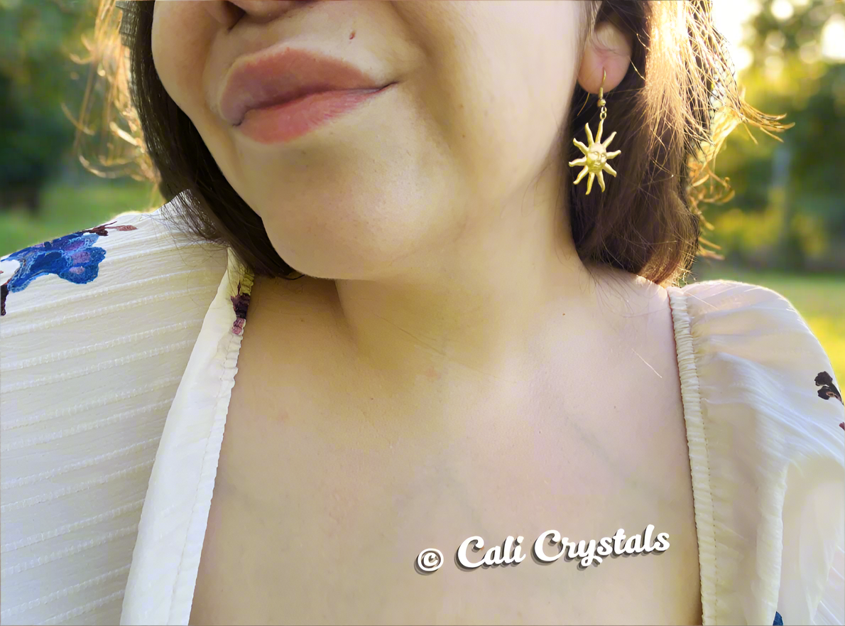 Boho Sun Gold Tone Earrings