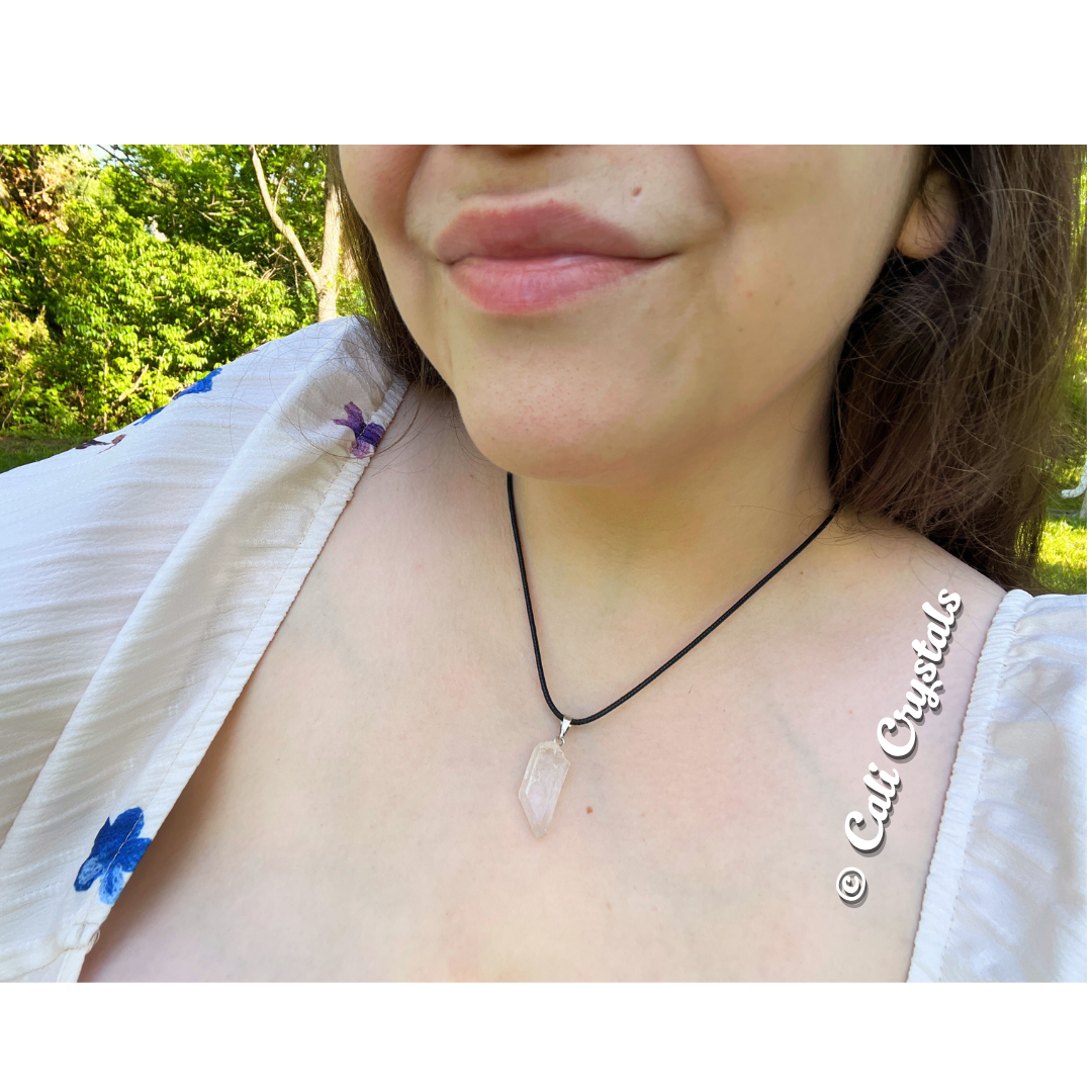 Raw Clear Quartz Natural Stone Pendant Necklace