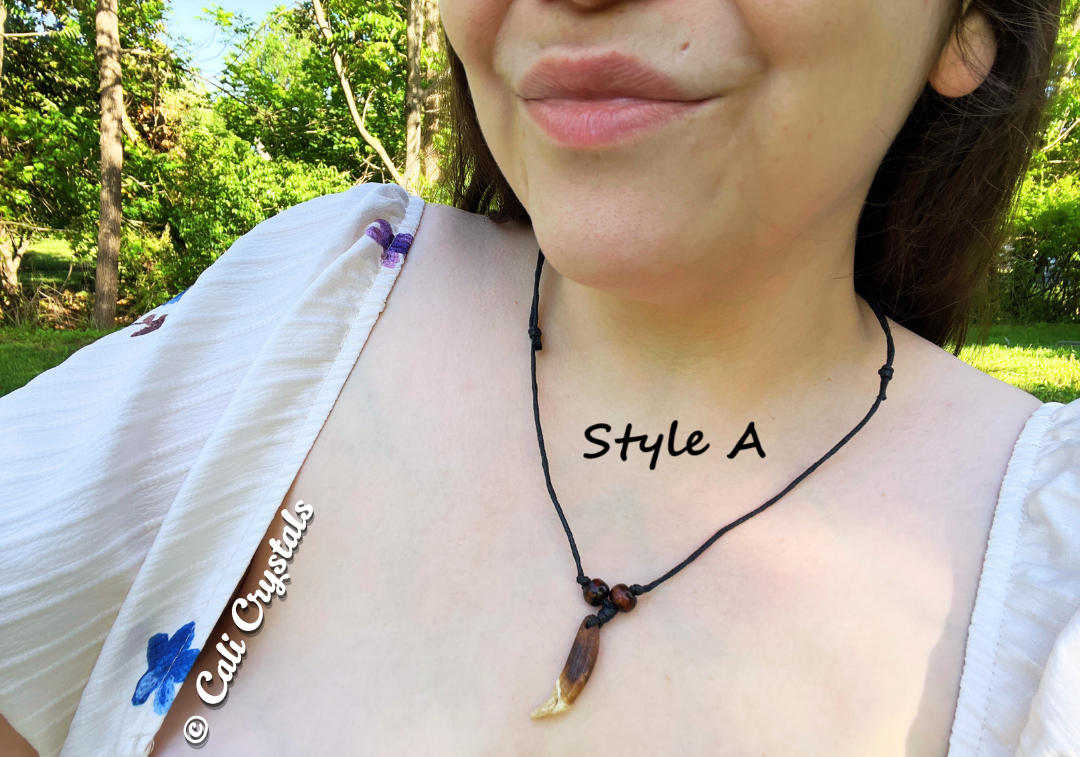 Real Coyote Tooth Necklace with Adjustable Cord