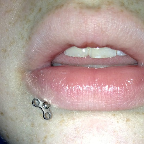 Wind-Up Doll Screw Top Key Flat Back Labret