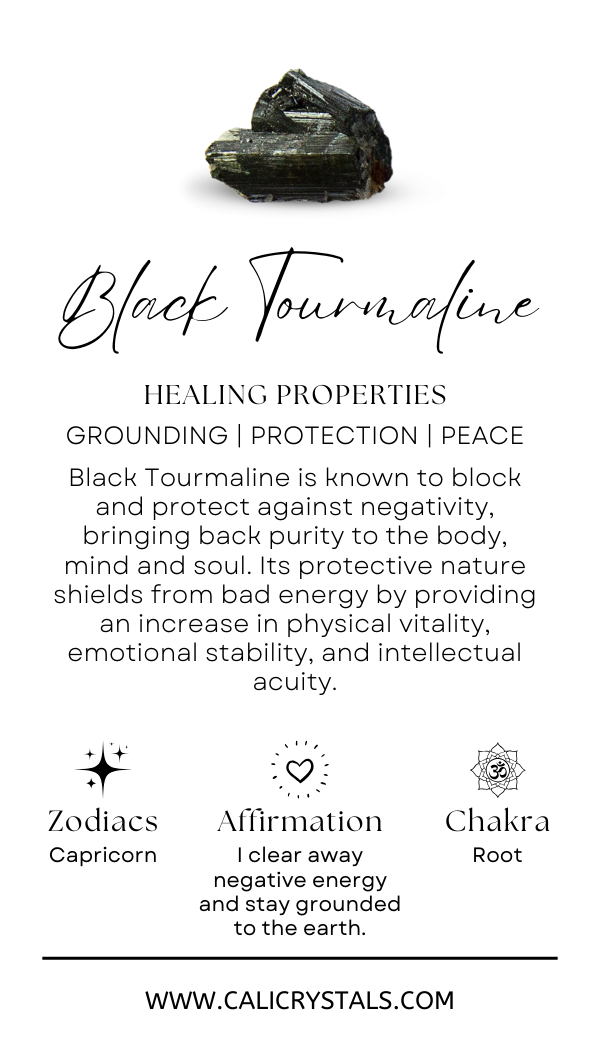 Raw Black Tourmaline Natural Stone Pendant Necklace