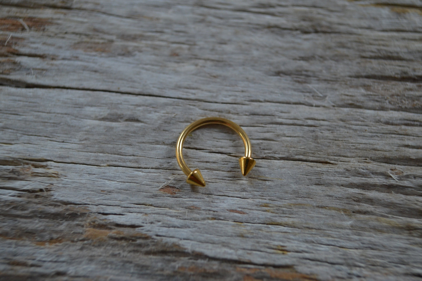 Gold Titanium Plated Pick Your Spike Length 16G Horseshoe Ring