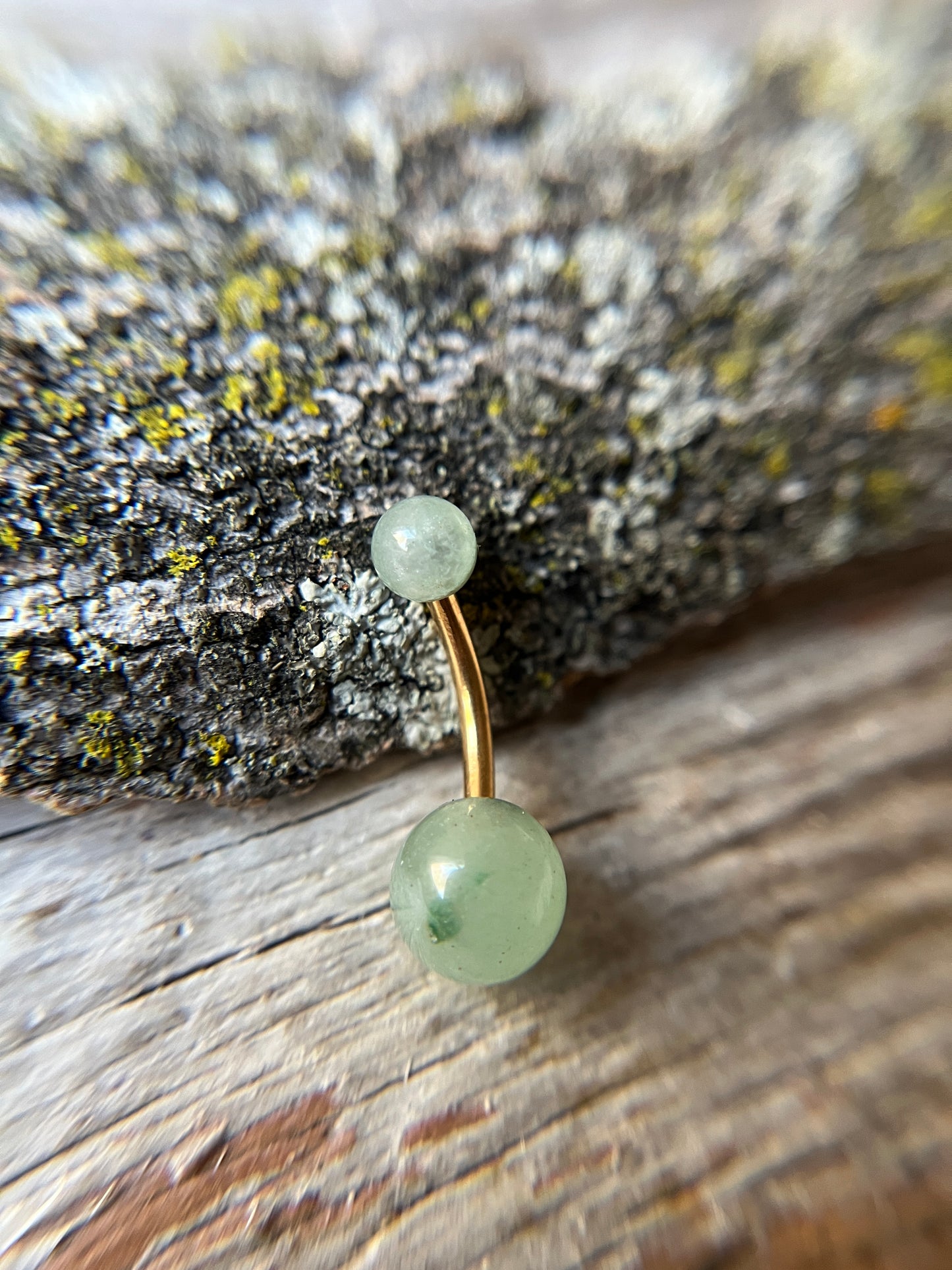 Pick Your Finish Color Green Aventurine Natural Stone 14G Curved Barbell