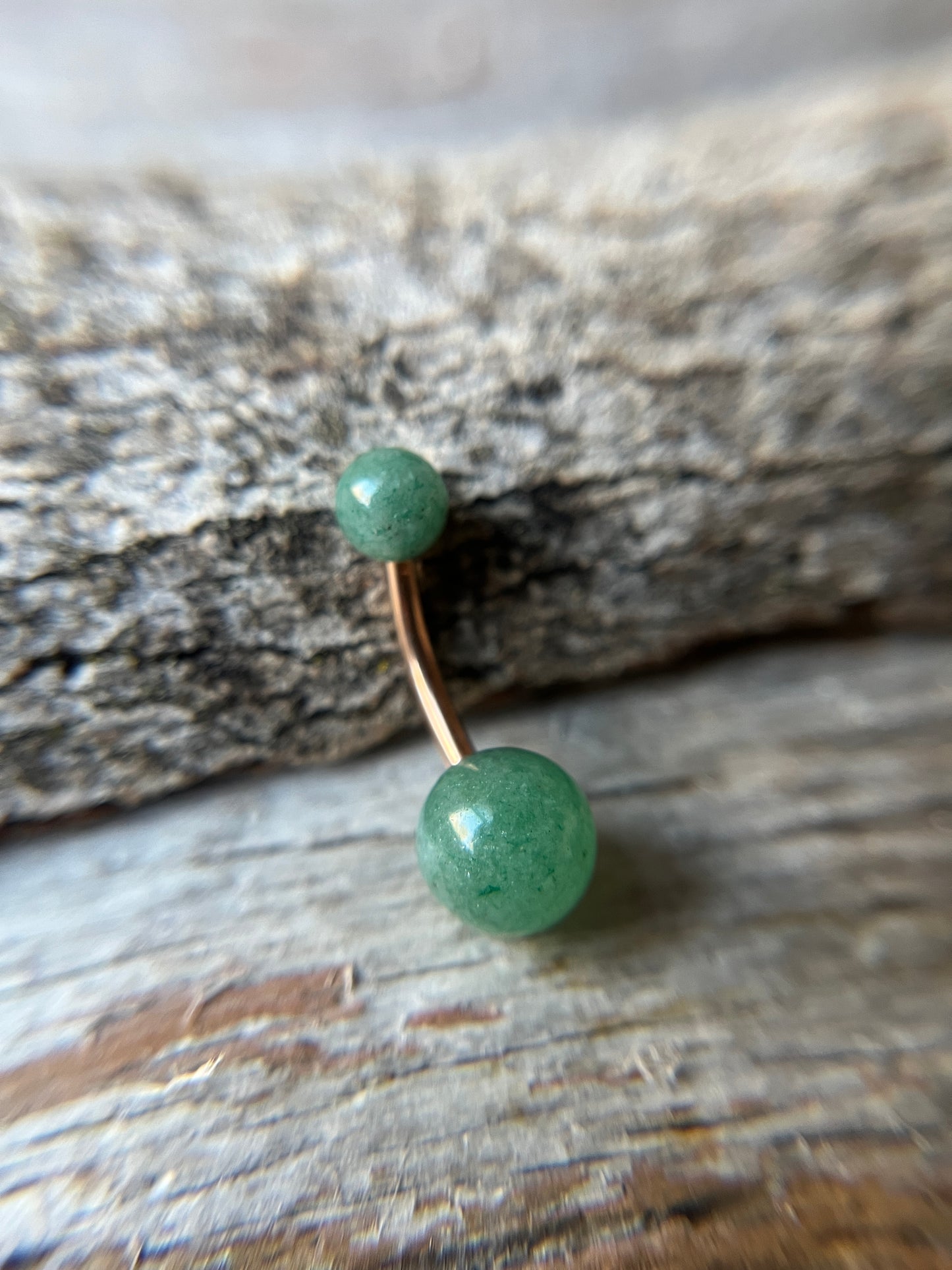 Pick Your Finish Color Green Aventurine Natural Stone 14G Curved Barbell