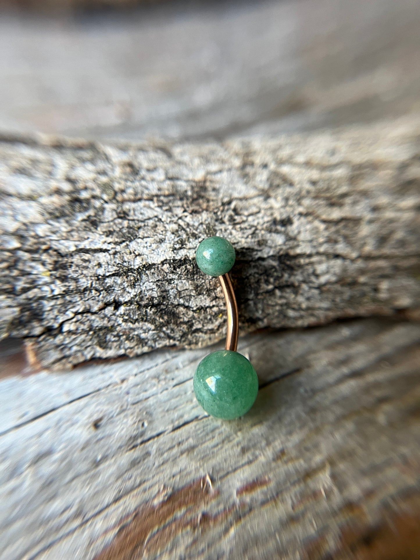 Pick Your Finish Color Green Aventurine Natural Stone 14G Curved Barbell