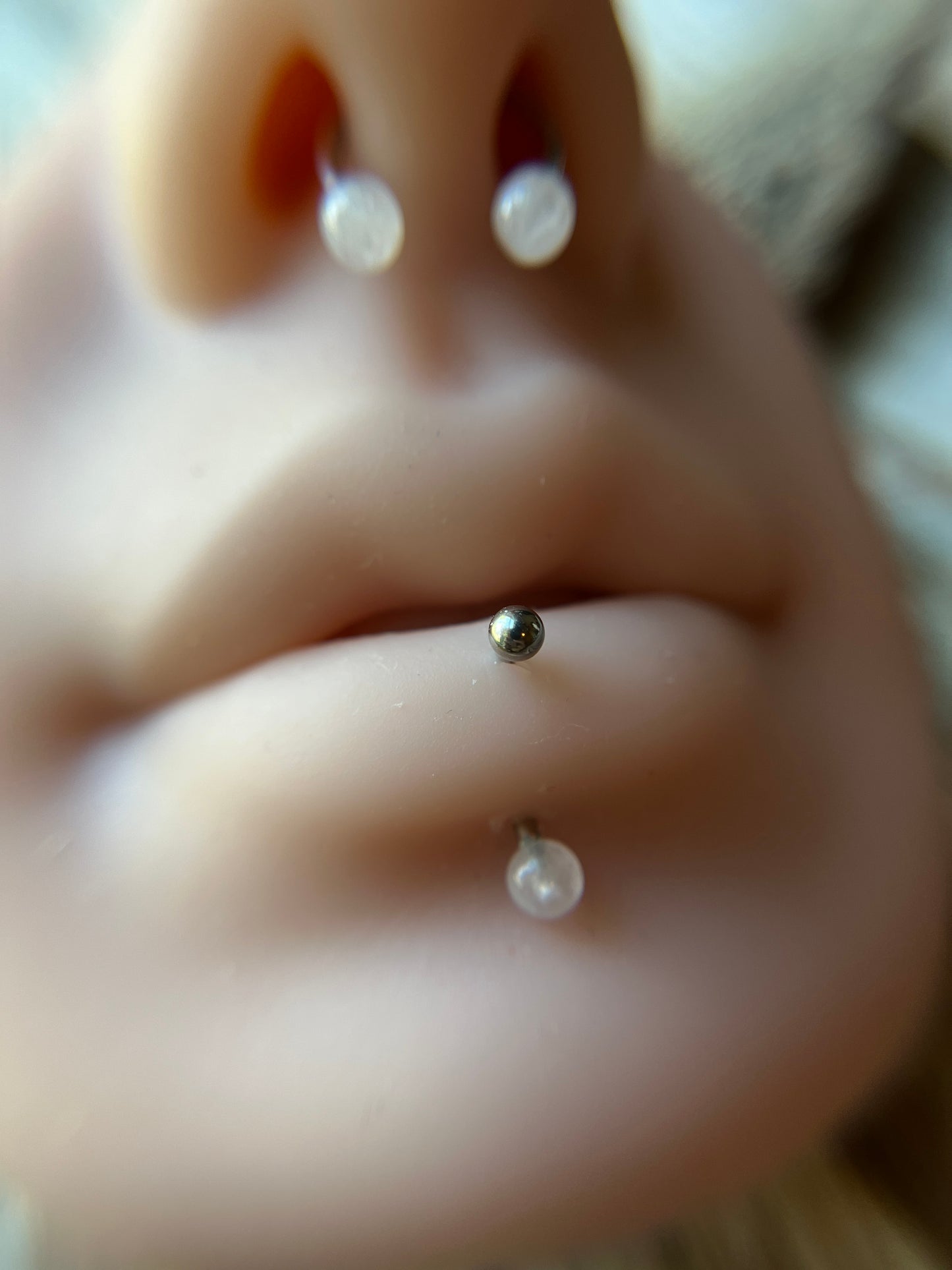Pick Your Natural Stone 16G Rook / Vertical Lip Piercing Barbell