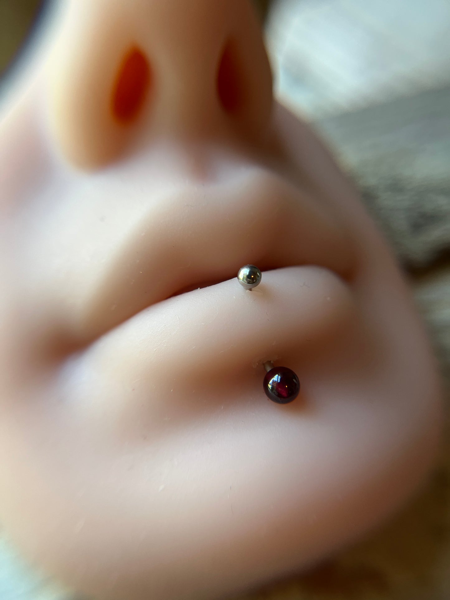Pick Your Natural Stone 16G Rook / Vertical Lip Piercing Barbell