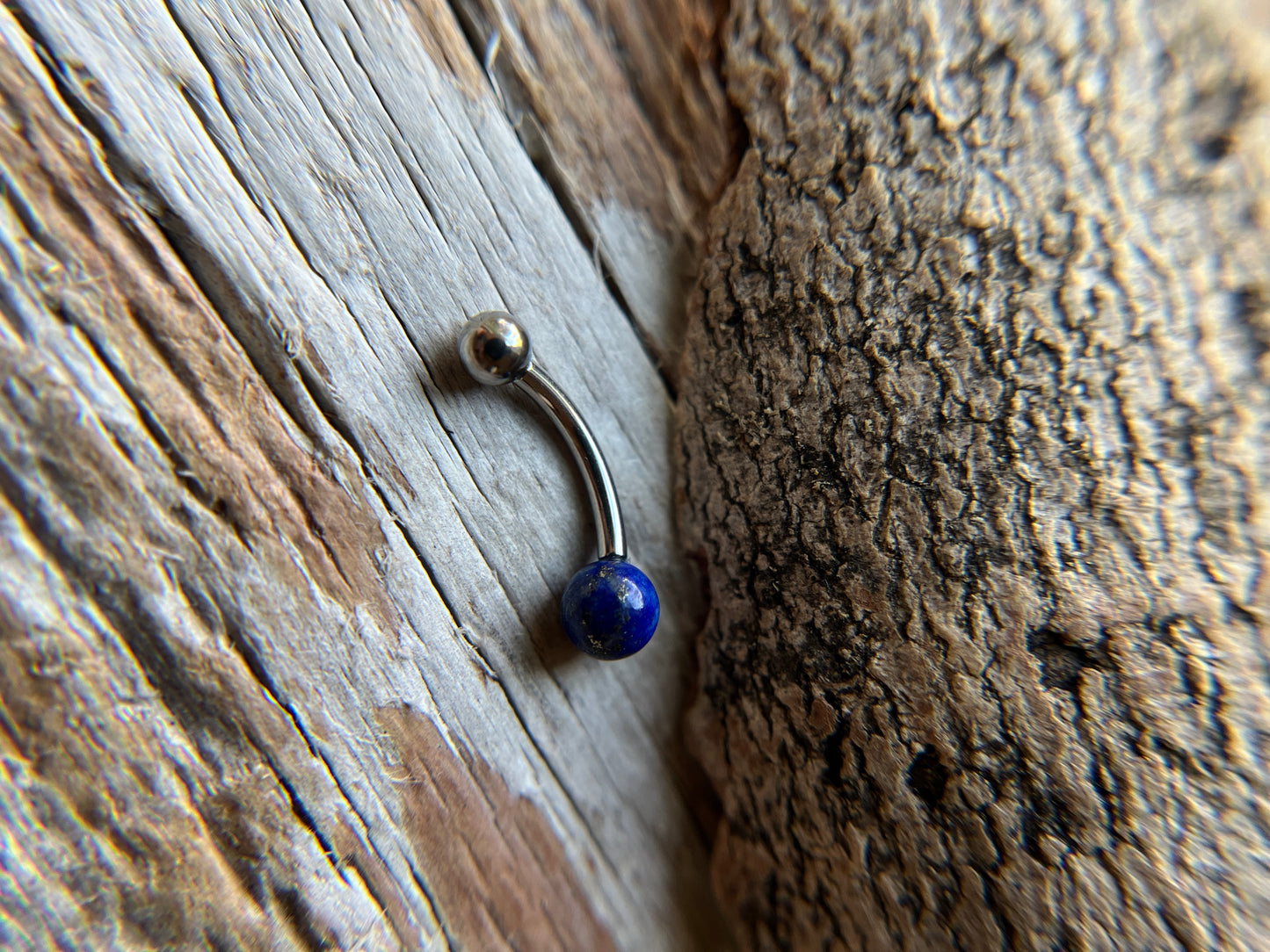 Pick Your Natural Stone 16G Rook / Vertical Lip Piercing Barbell