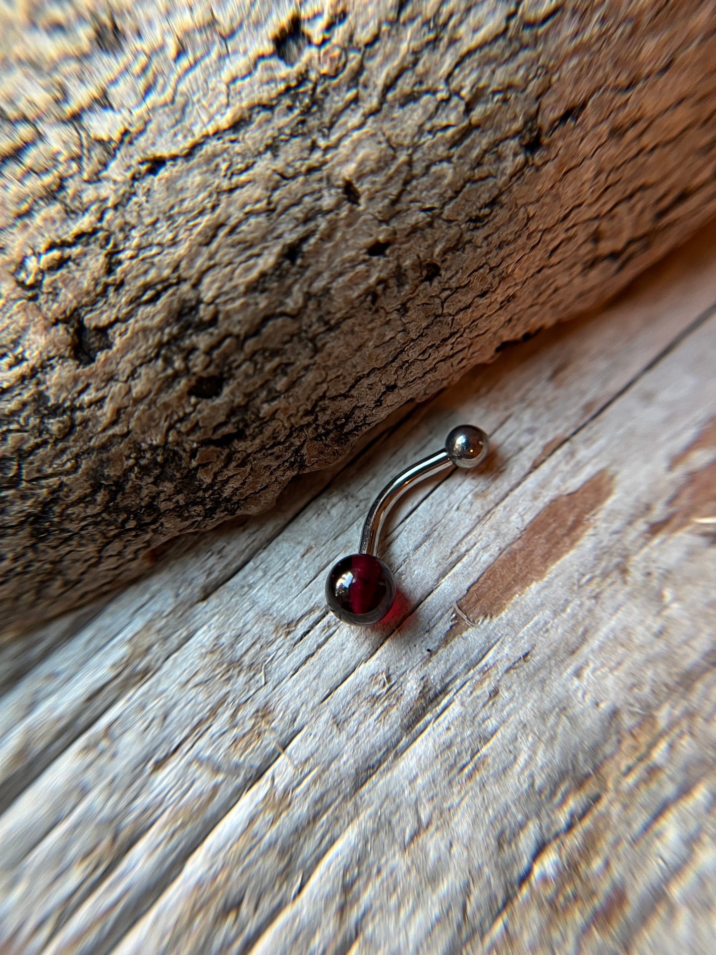 Pick Your Natural Stone 16G Rook / Vertical Lip Piercing Barbell