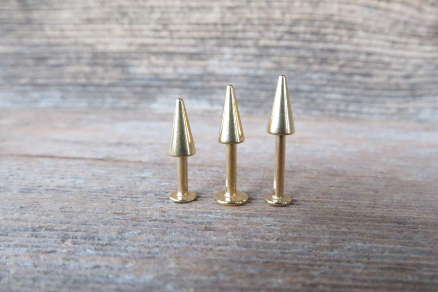 Long Spike Gold Titanium IP 16G or 14G Flat Back Labret