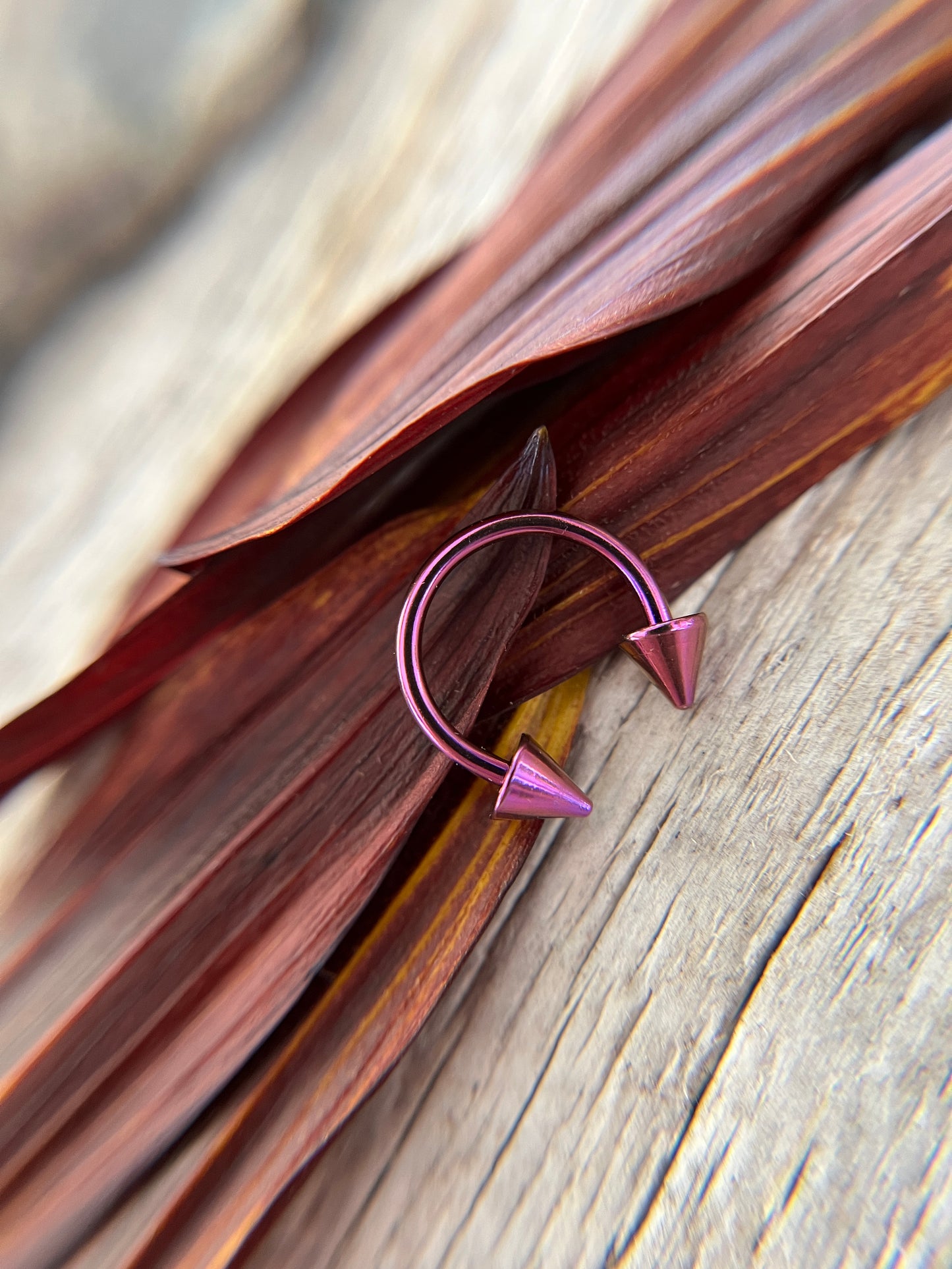 Purple Titanium Plated Pick Your Spike Length 16G Horseshoe Ring