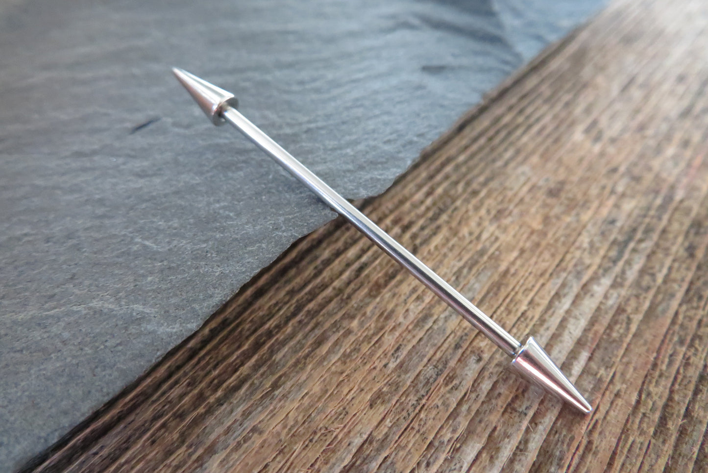 Pick Your Finish Color Spiked Industrial Piercing Barbell