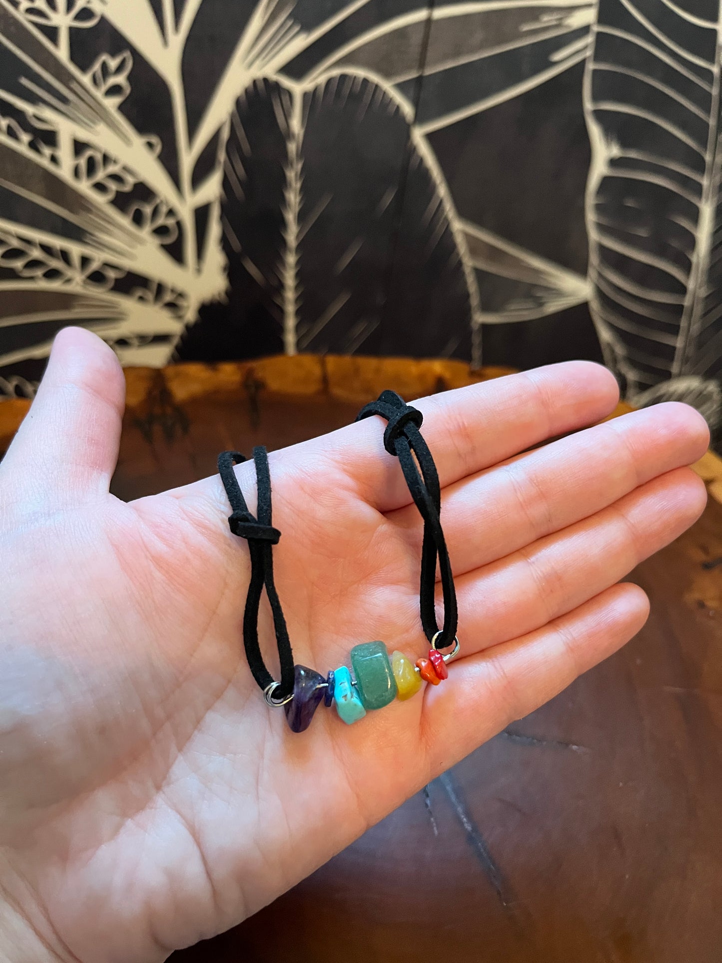 7 Chakras Natural Stone Chip Choker Necklace