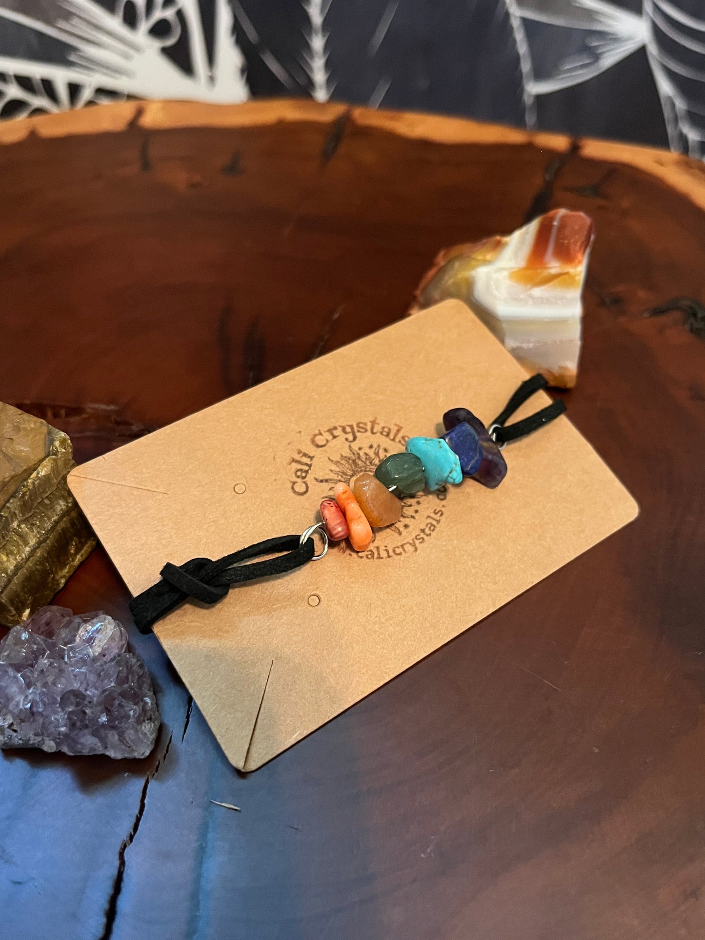 7 Chakras Natural Stone Chip Choker Necklace