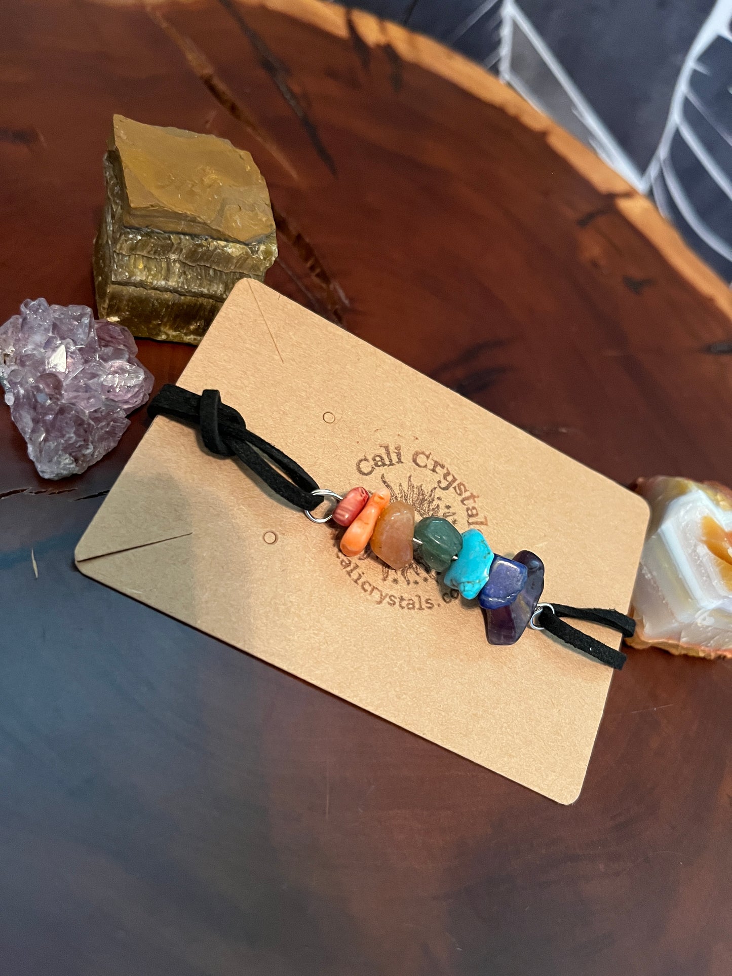 7 Chakras Natural Stone Chip Choker Necklace