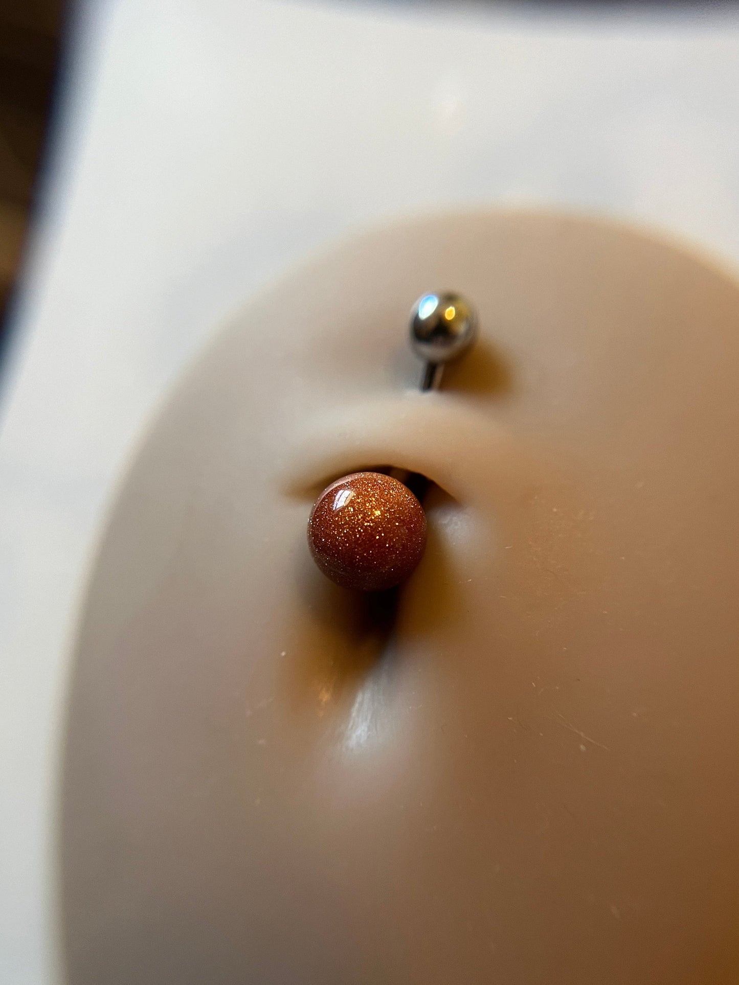SALE! Orange Goldstone Pick Your Finish Color 14G Curved Barbell
