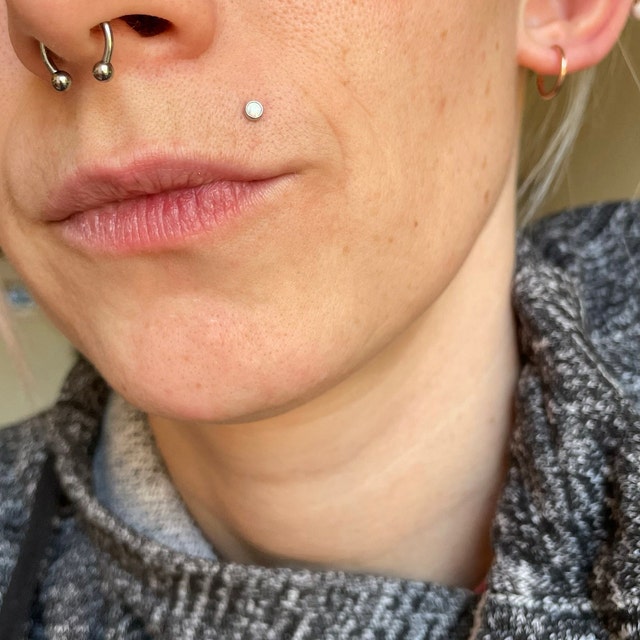 316L Surgical Steel 16G or 18G Horseshoe Ring with Tiny Balls