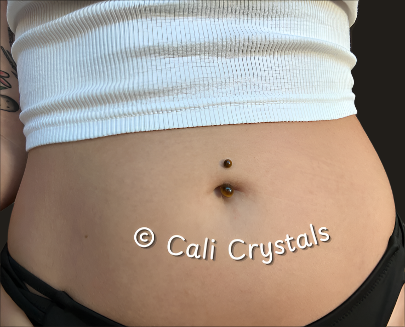 Galaxy Blue Goldstone 14G Implant-Grade Titanium Curved Barbell