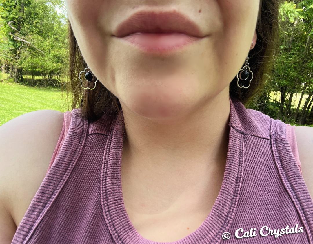 Amethyst Natural Stone 90's Vibes Flower Earrings