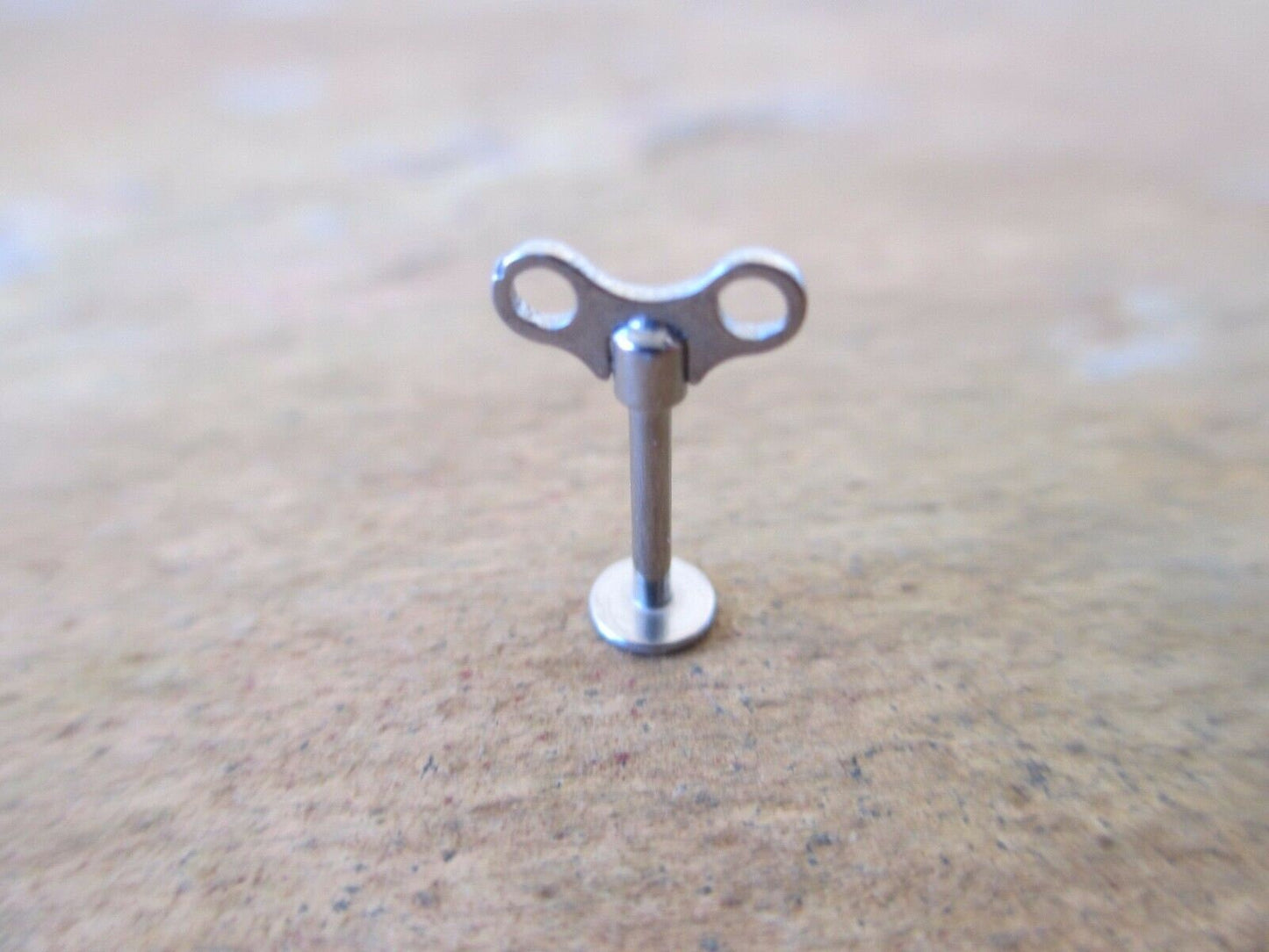 Screw Top Wind-up Doll Toy Key Cartilage Tragus Lip Labret Monroe Piercing Silver 16G (1.2mm) Custom Length 100% 316L Surgical Steel