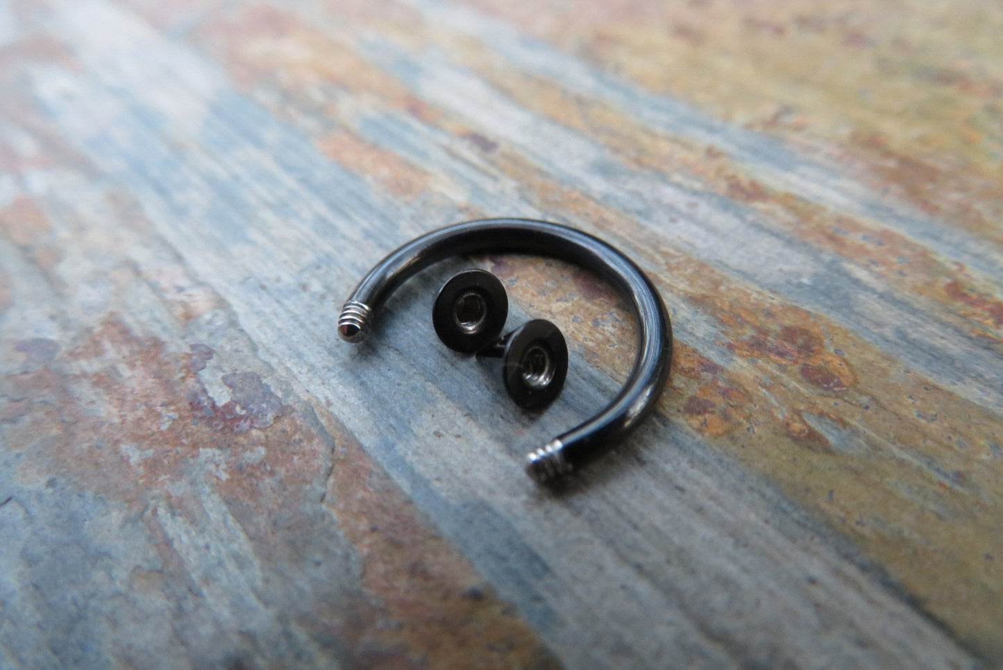 THICK Black Titanium Ion Plated 14G (1.6mm) Spiked Horseshoe Ring Septum Nipple Piercing Barbell 316L Surgical Steel Spikes Gauged Up