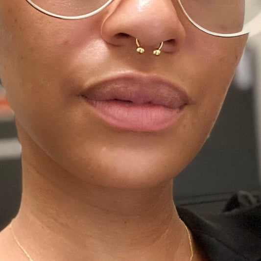 Gold Titanium Ion Plated 16G (1.2mm) Horseshoe Ring Septum Daith Helix Tragus Piercing 316L Surgical Steel Custom Size