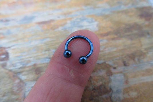 Dark Blue Titanium Ion Plated 16G (1.2mm) Horseshoe Ring Septum Piercing 316L Surgical Steel