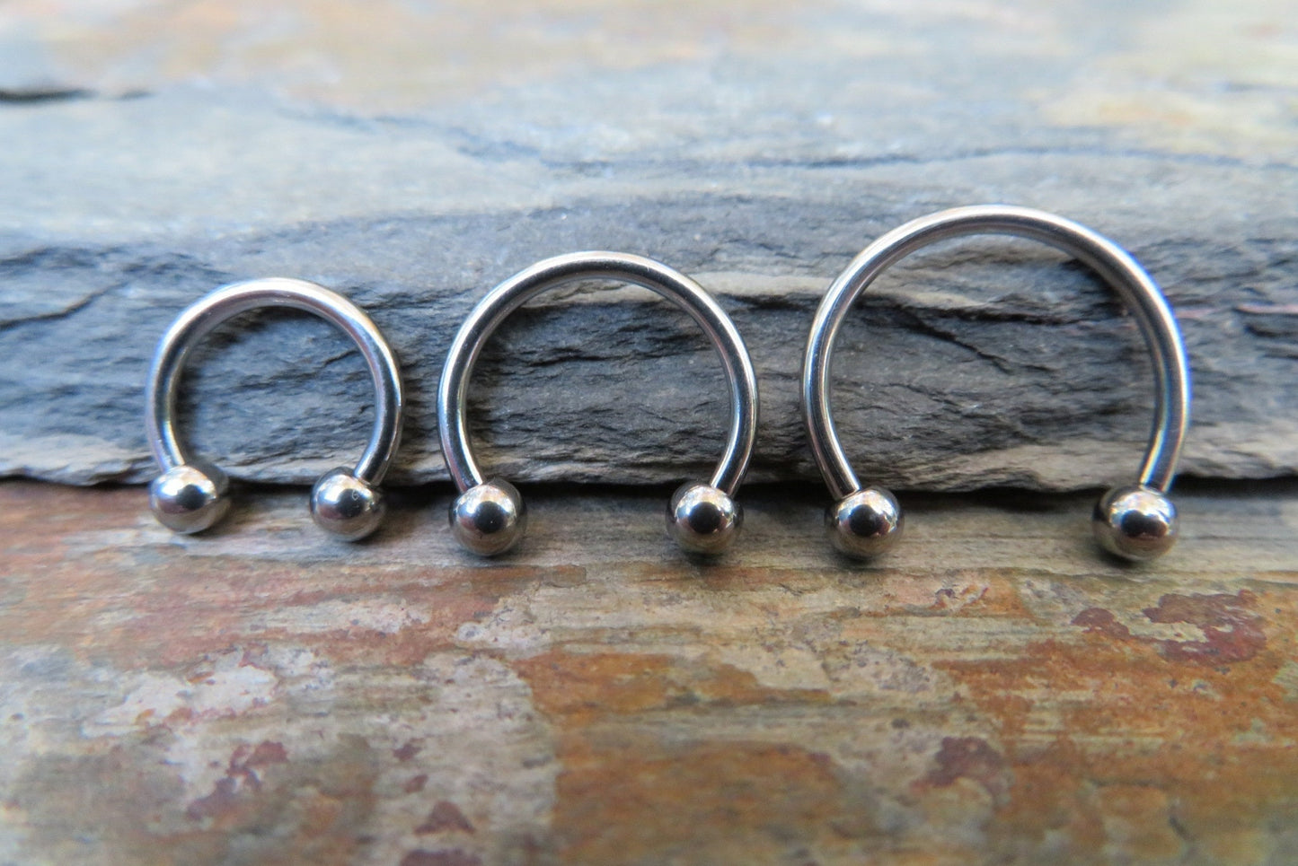 100% Solid Surgical Steel 16G (1.2mm) Horseshoe Nose Ring Standard Septum Daith Cartilage Piercing Hypoallergenic 316L Steel