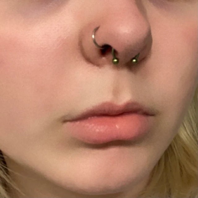Green Titanium Ion Plated 16G (1.2mm) Horseshoe Ring Septum Piercing 316L Surgical Steel
