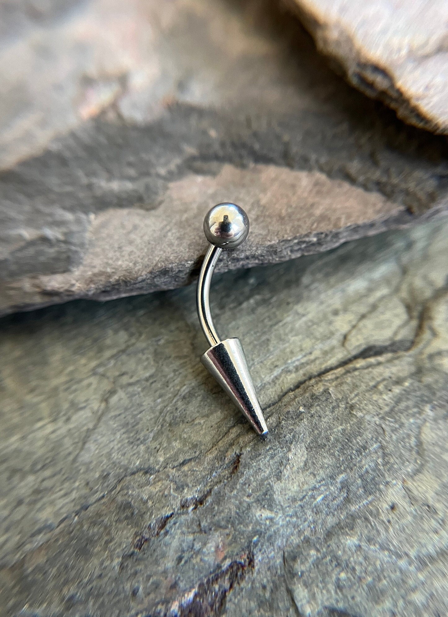 100% Surgical Steel Custom Length Barbell Curve Long Spike Vertical Lip 16G (1.2mm) Rook Eyebrow Lip Piercing Hypoallergenic Curved Bar