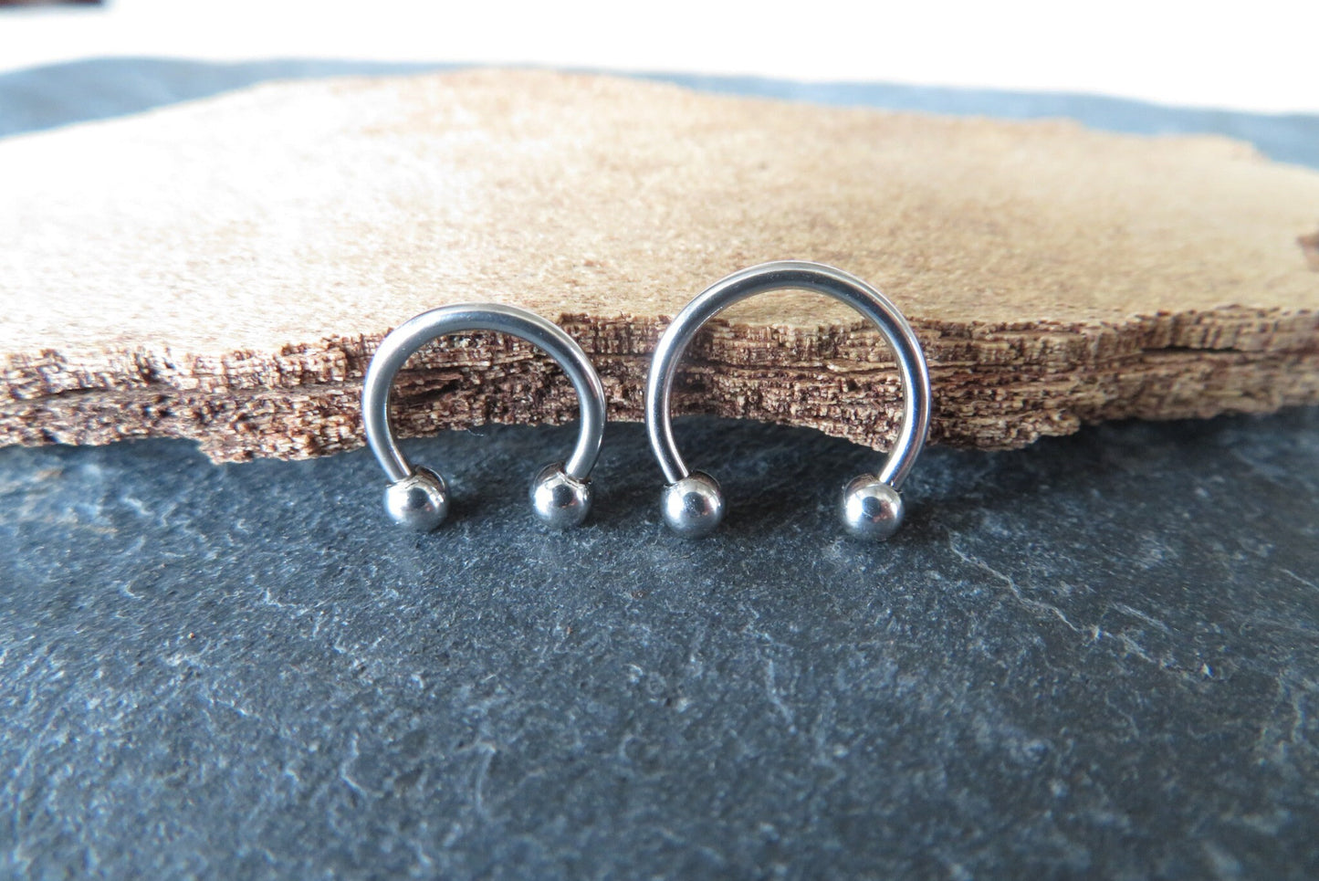 100% Solid Surgical Steel 16G (1.2mm) Horseshoe Nose Ring Standard Septum Daith Cartilage Piercing Hypoallergenic 316L Steel