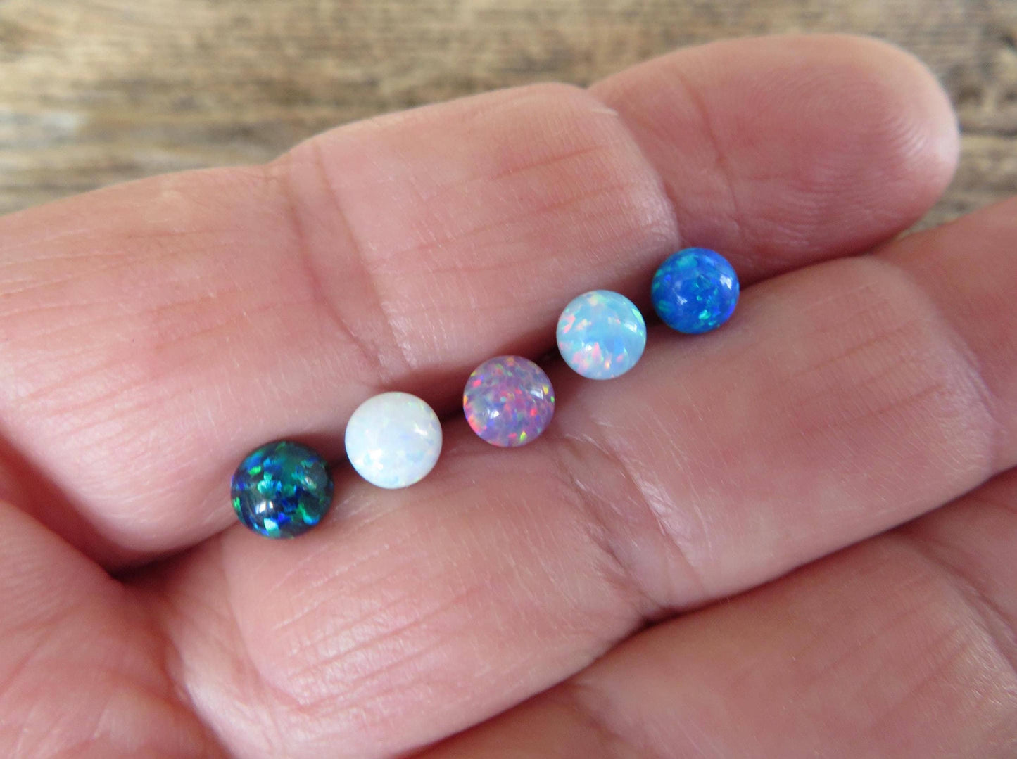 Lavender Fire Opal Stone Surgical Steel or Solid Titanium Custom Length Floating Belly Ring Curve VCH Piercing 14G (1.6mm) Curved Barbell