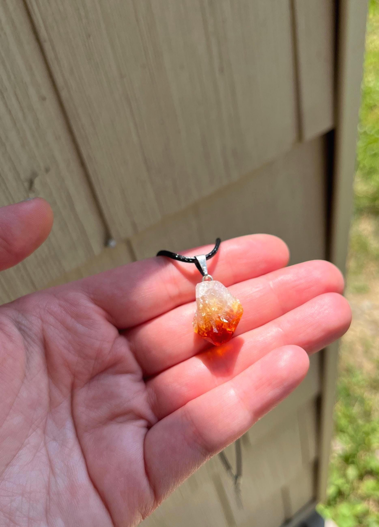 Raw Citrine Natural Stone Pendant Necklace