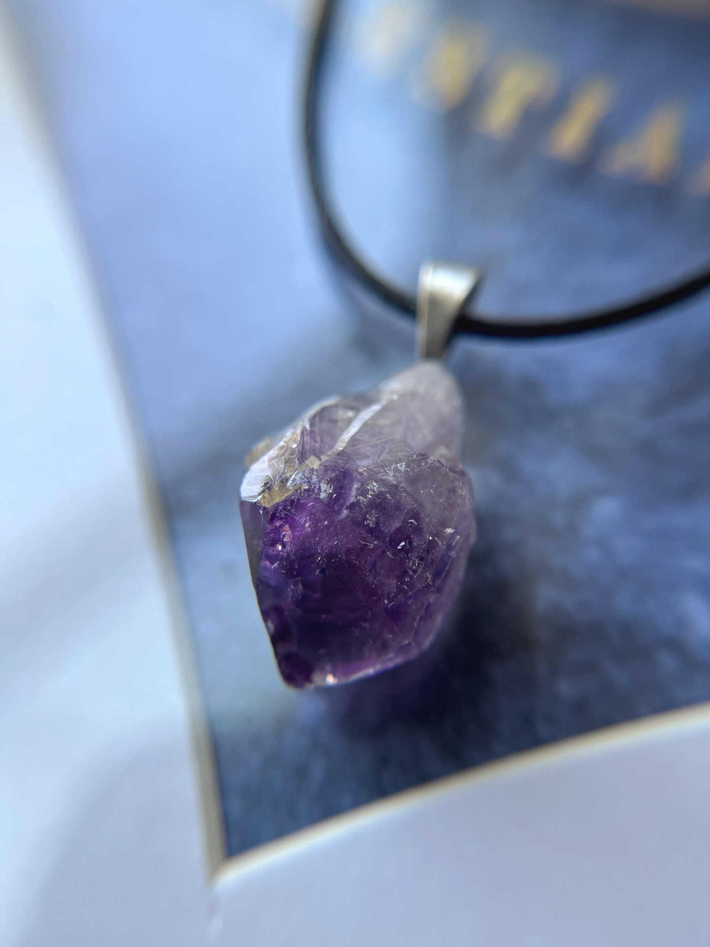Raw Amethyst Natural Stone Pendant Necklace