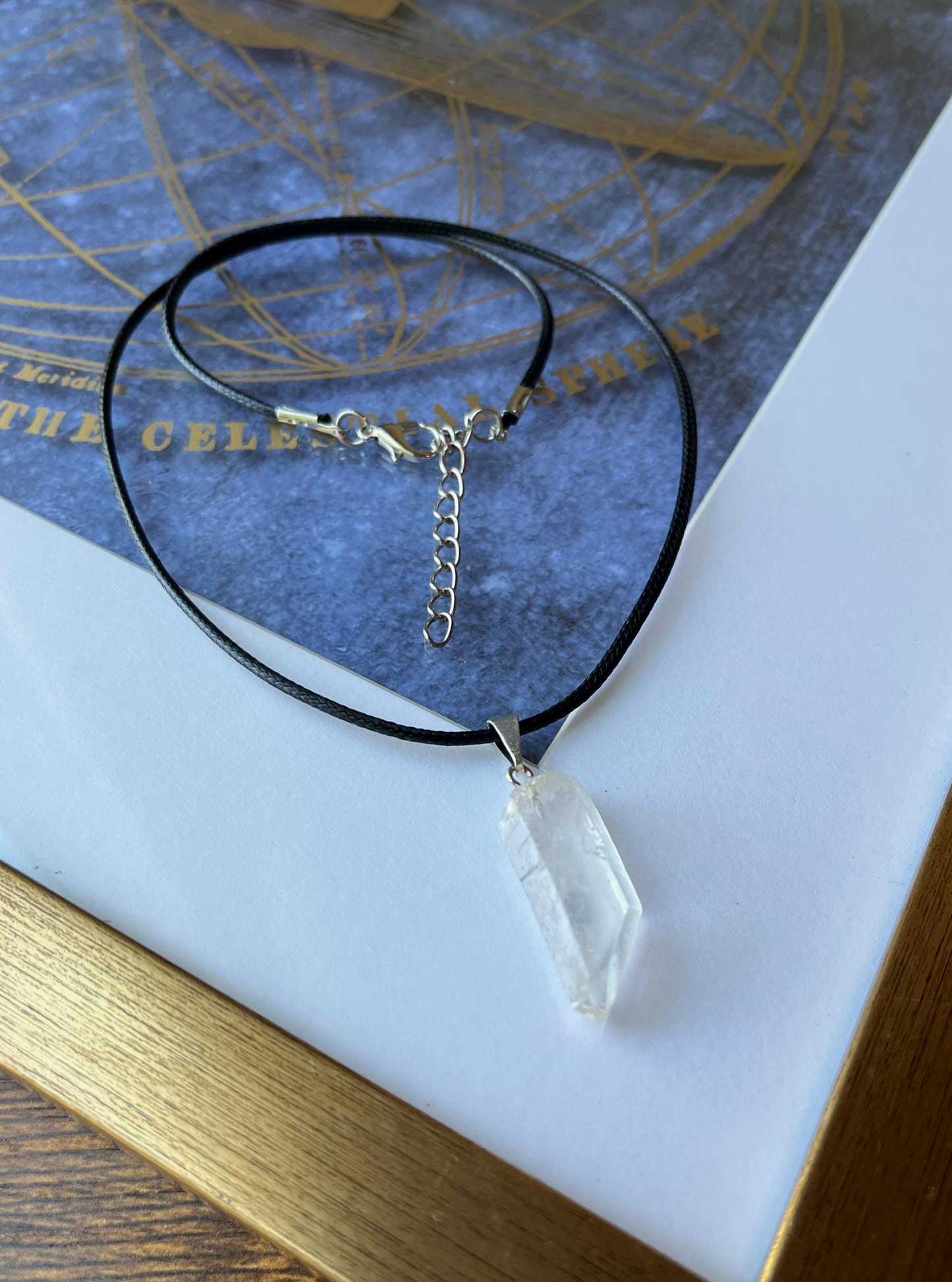 Raw Clear Quartz Natural Stone Pendant Necklace
