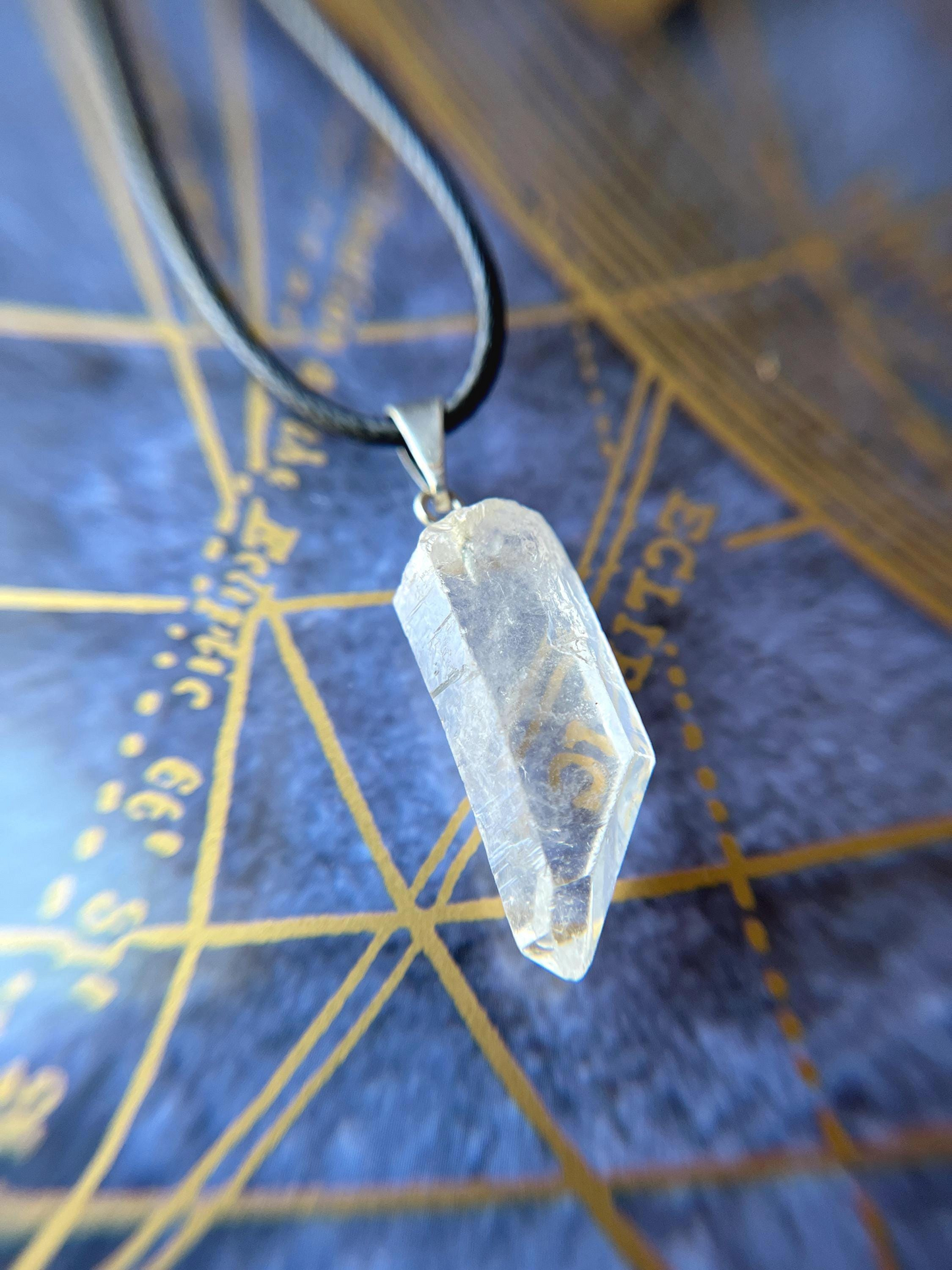 Raw Clear Quartz Natural Stone Pendant Necklace