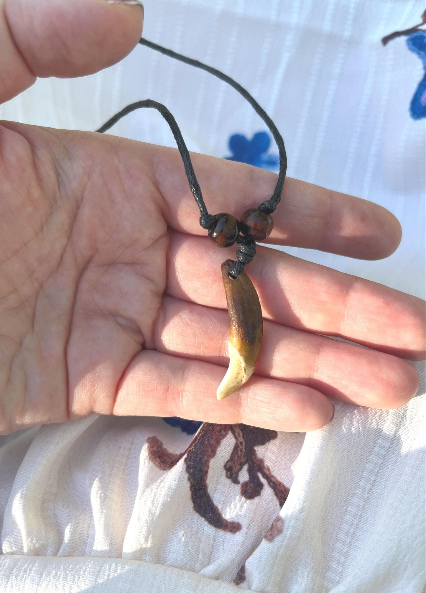 Real Coyote Tooth Necklace with Adjustable Cord