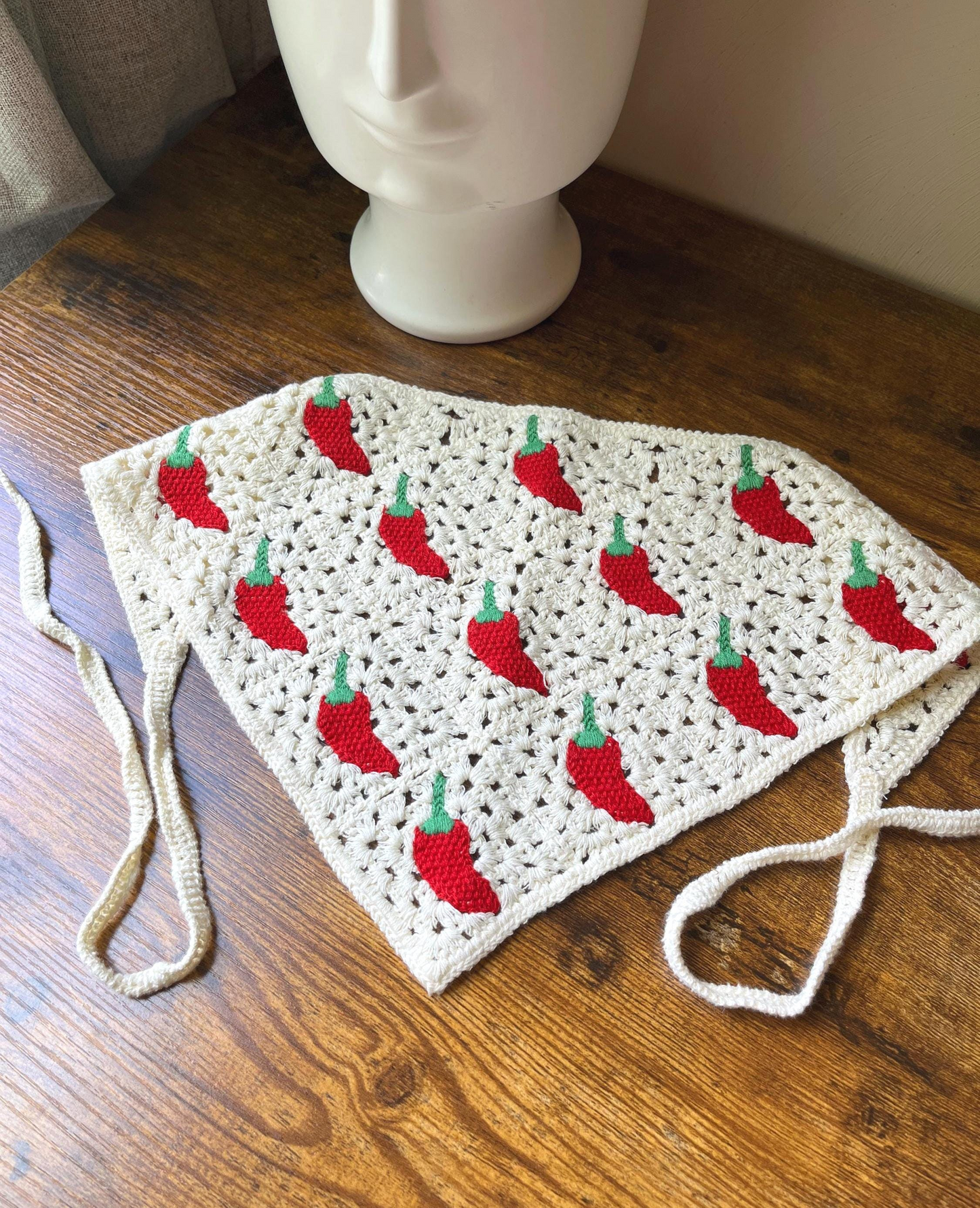Red Chili Pepper Crochet Hair Bandana