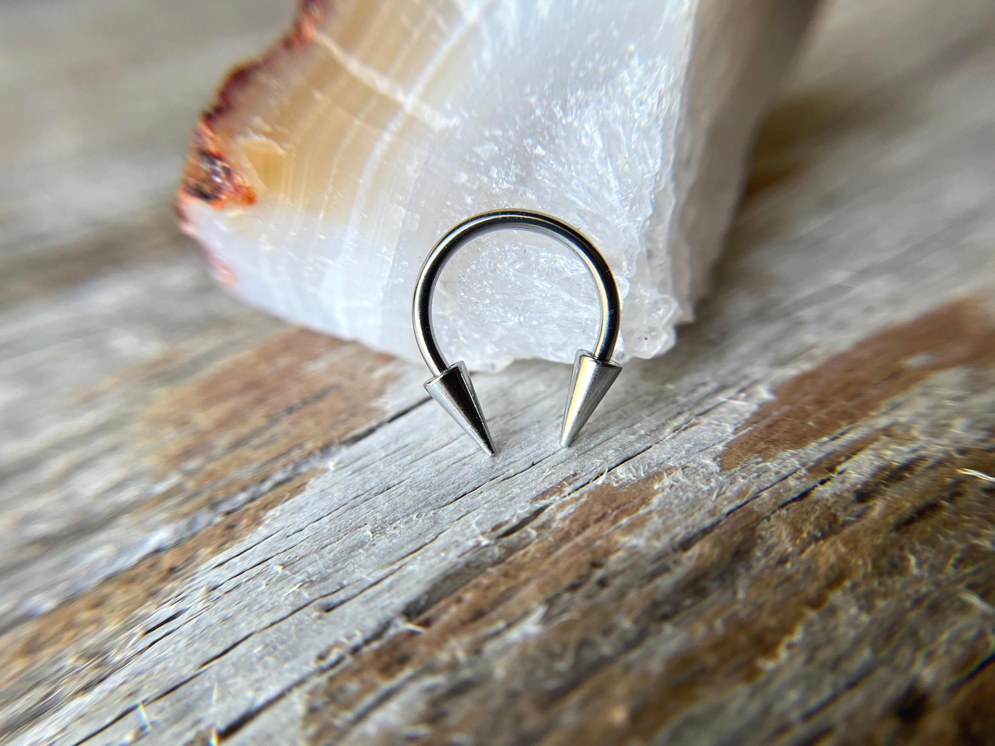 316L Surgical Steel 16G Pick Your Spike Length Horseshoe Ring
