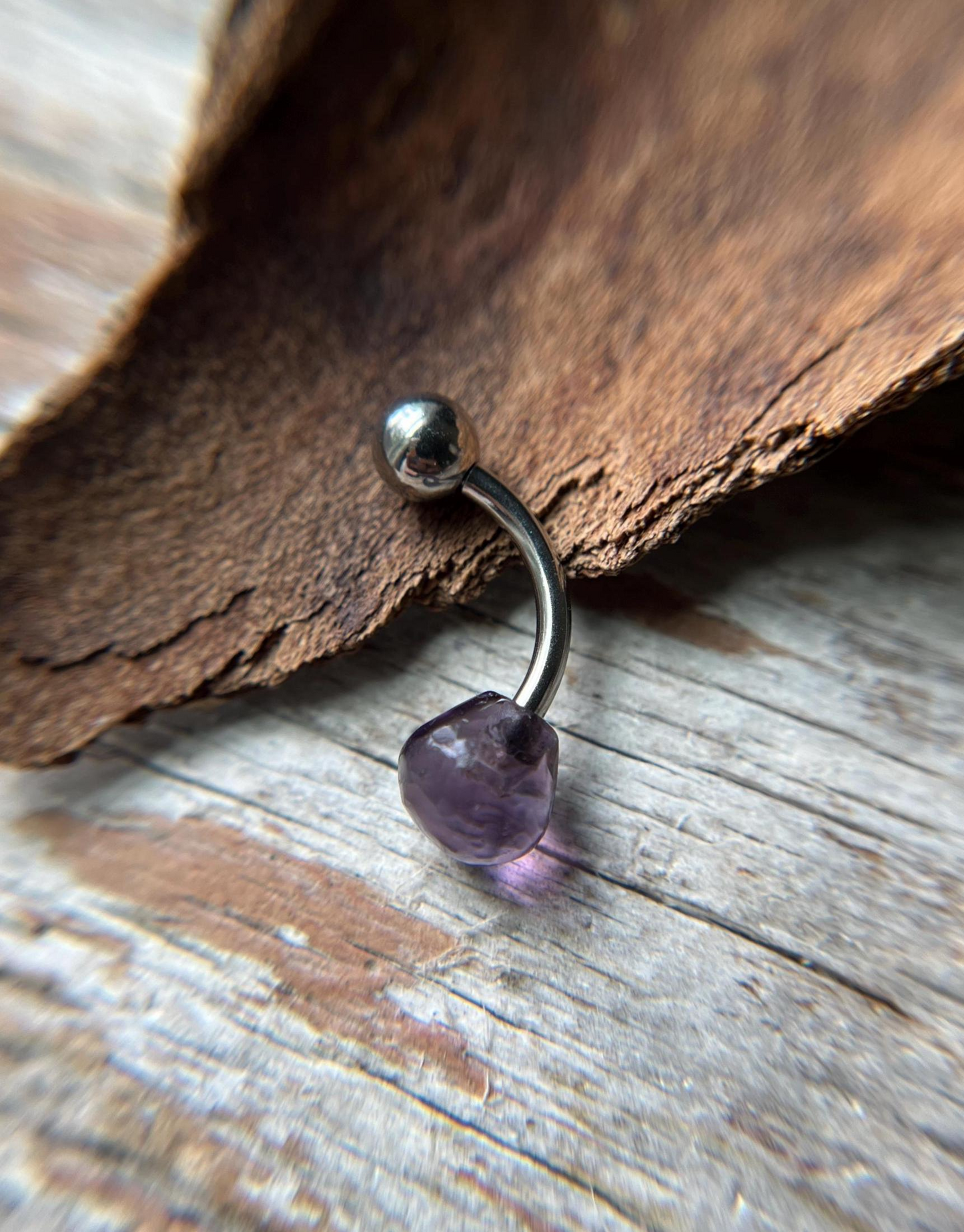 Onion Cut Hydro Quartz Amethyst Gold, Black or Steel Belly or VCH Barbell