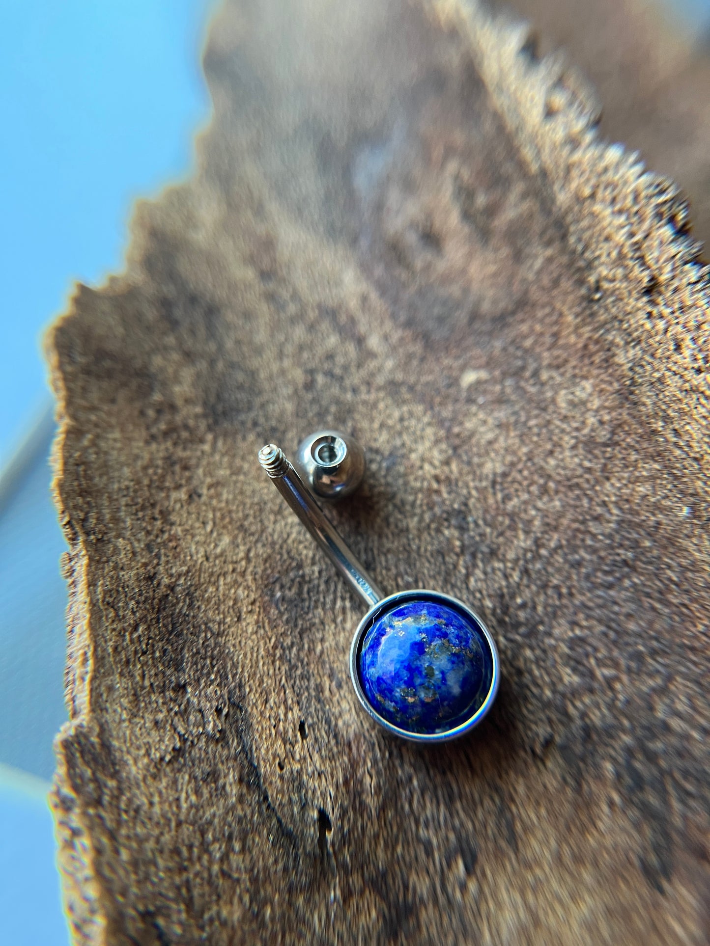 Lapis Lazuli Natural Stone Belly Ring