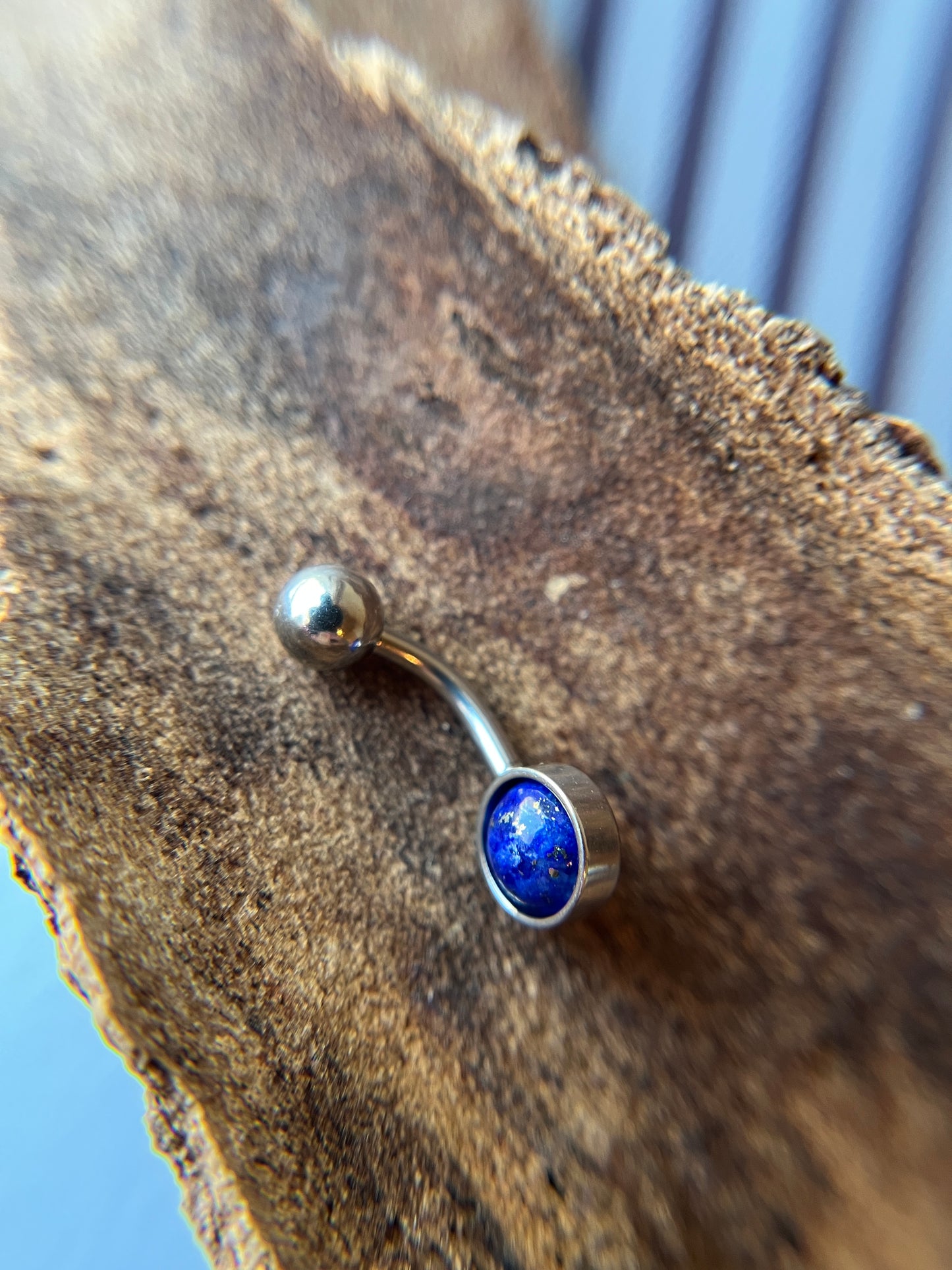 Lapis Lazuli Natural Stone Belly Ring