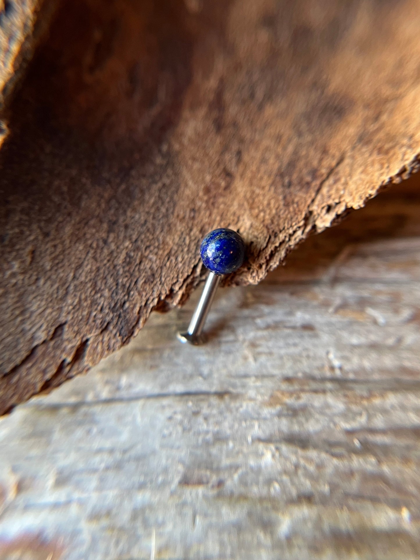 Pick Your Natural Stone 16G Surgical Steel Flat Back Labret Piercing