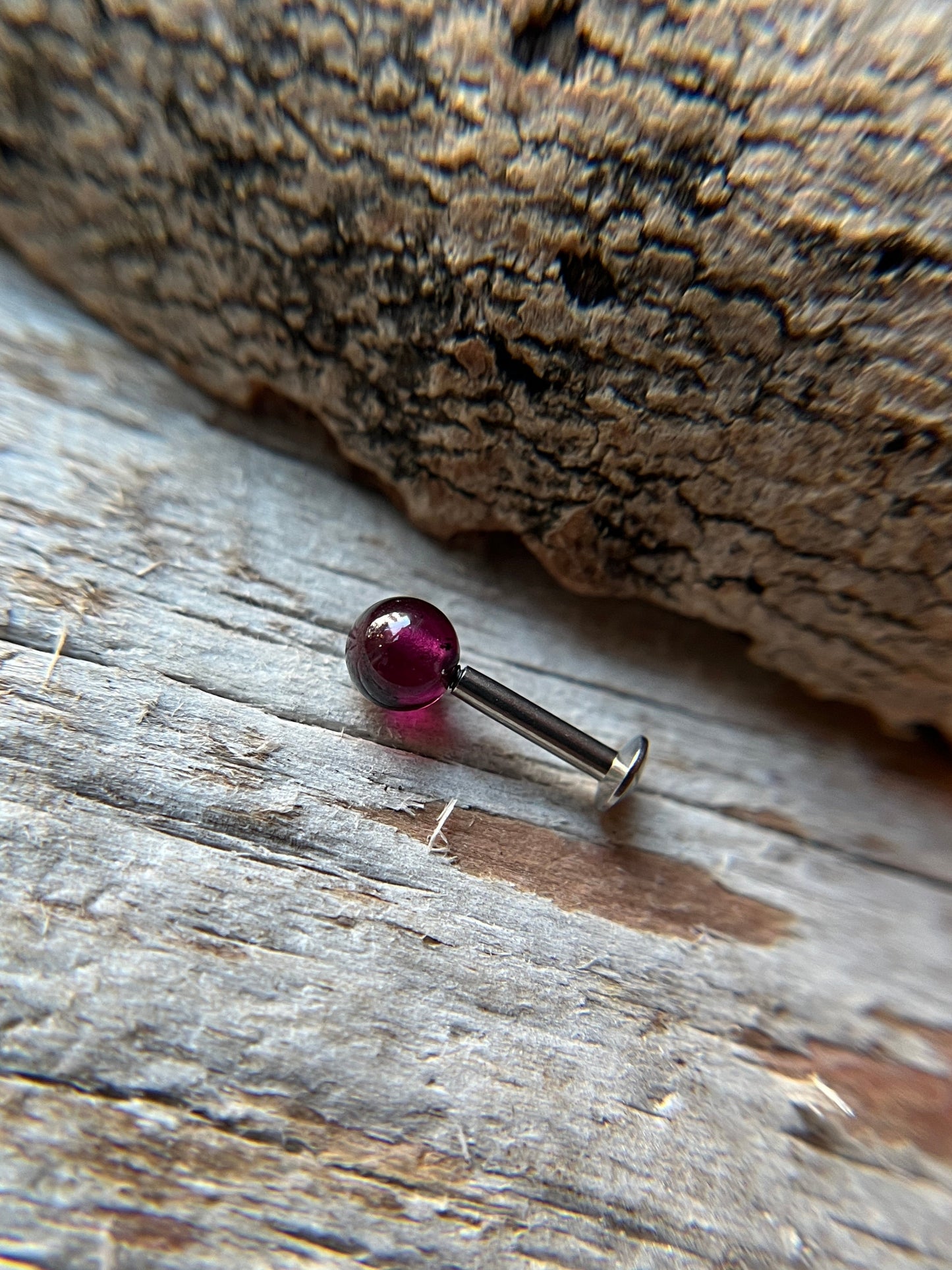 Pick Your Natural Stone 16G Surgical Steel Flat Back Labret Piercing