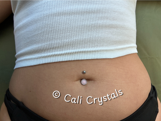 Rose Quartz Natural Stone Belly Ring