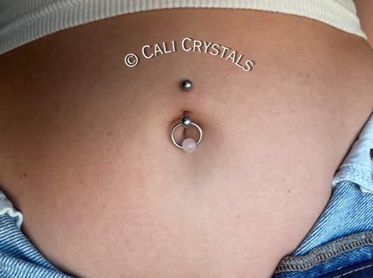 Rose Quartz Natural Stone Slave Knocker Barbell