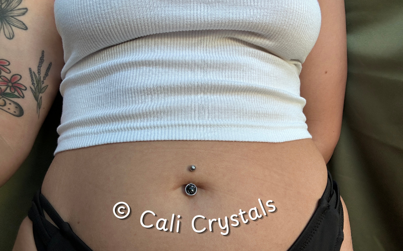 Dalmatian Jasper Natural Stone Belly Ring
