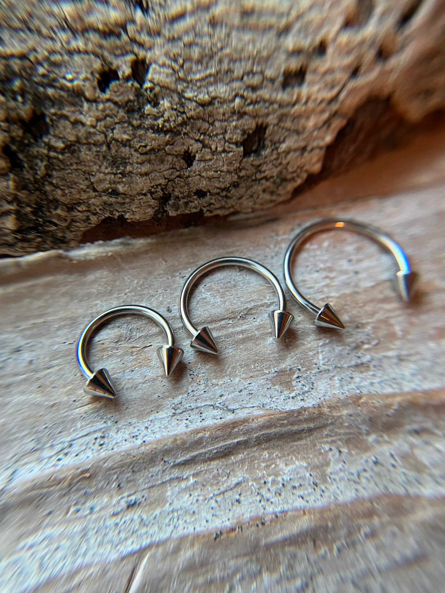 Tiny Balls or Spikes 316L Surgical Steel 18G Horseshoe Ring